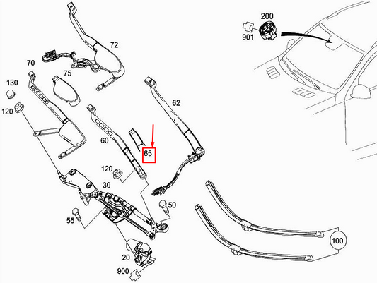 new mercedes-benz ml w166 front left wiper arm cover a1668240119 original