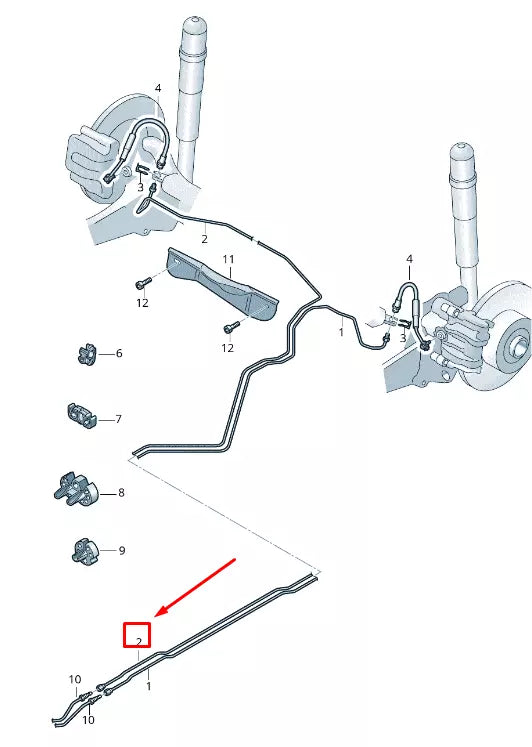 NEW VW T-ROC A1 BRAKE LINE FROM CONNECTING PART TO BRAKE HOSE 5Q0614742D