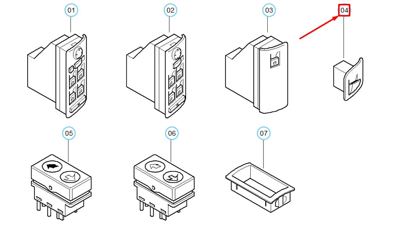 NEW BMW X5 E53 REAR RIGHT WINDOW SWITCH BUTTON 61318385956 ORIGINAL