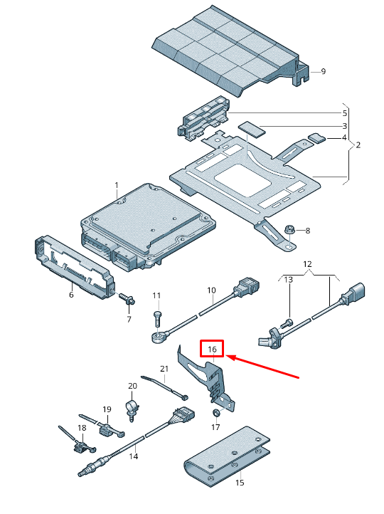 NEW AUDI RSQ3 8U LAMBDA PROBE CONNECTOR HOUSING BRACKET 8U0971860 ORIGINAL