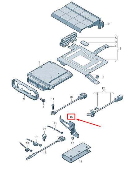 NEW AUDI RSQ3 8U LAMBDA PROBE CONNECTOR HOUSING BRACKET 8U0971860 ORIGINAL