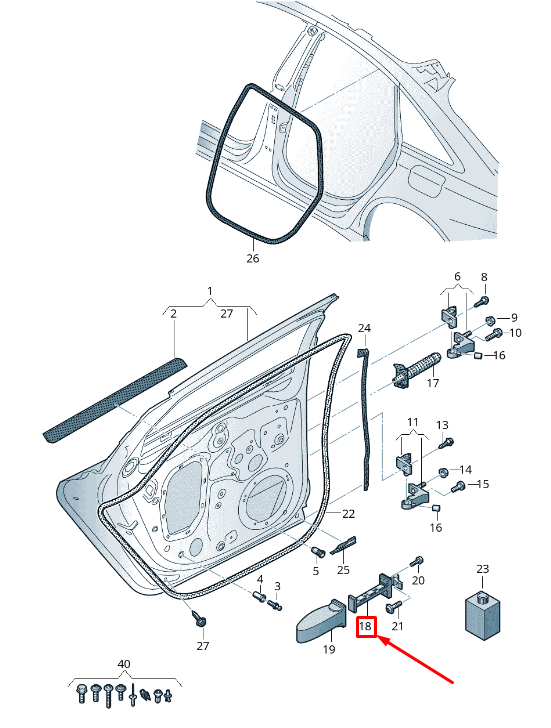 new audi a6 c8 rear door catch 4k0839249 original