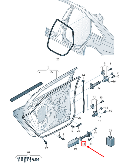 new audi a6 c8 rear door catch 4k0839249 original