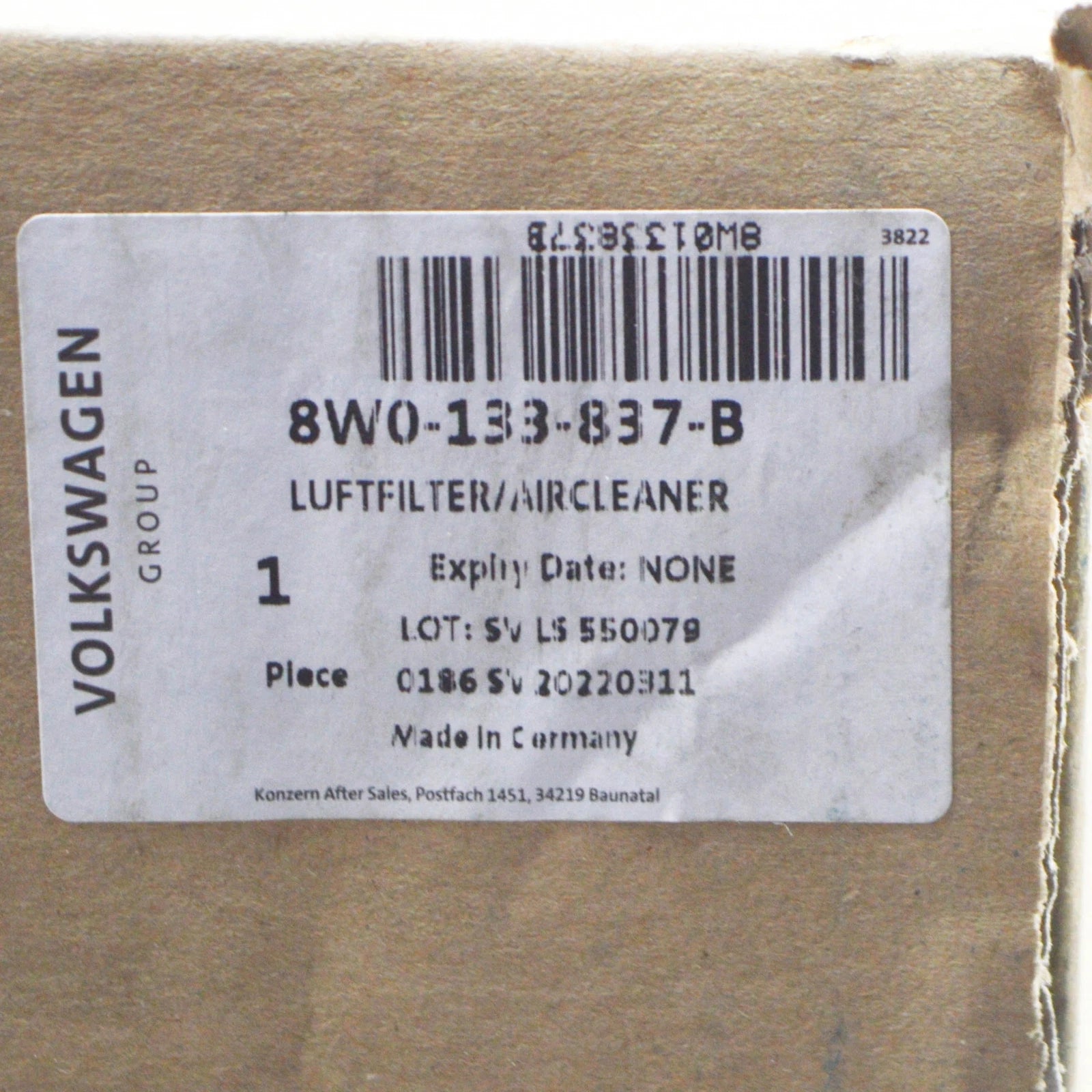 NEW AUDI A5 SPORTBACK F5 AIR FILTER BOX 8W0133837B ORIGINAL