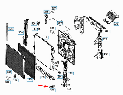 NEW MERCEDES-BENZ S-CLASS W222 RADIATOR RIGHT BRACKET A2225045940 ORIGINAL