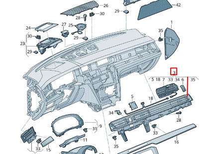 NEW VW ARTEON 3H7 FRONT DASH PANEL RIGHT TRIM RHD 3G2858415F041 ORIGINAL