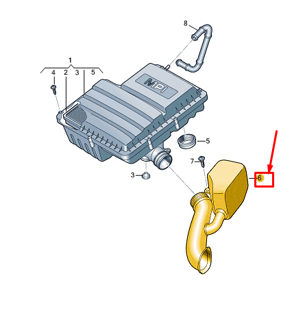 new vw polo aw mk6 engine air guide 04e129618d original