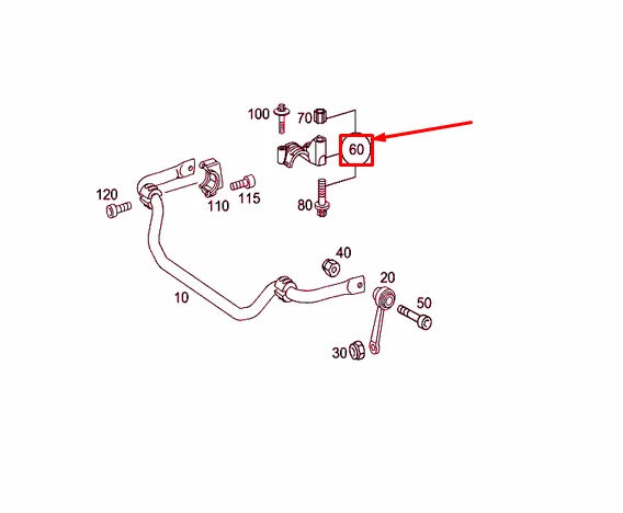 NEW MERCEDES-BENZ E W211 FRONT TORSION BAR RIGHT BRACKET A2113200642 ORIGINAL