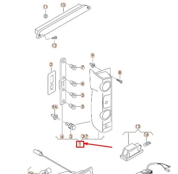 NEW VW CRAFTER 2F MK1 REAR RIGHT TAILLIGHT 2E0945096