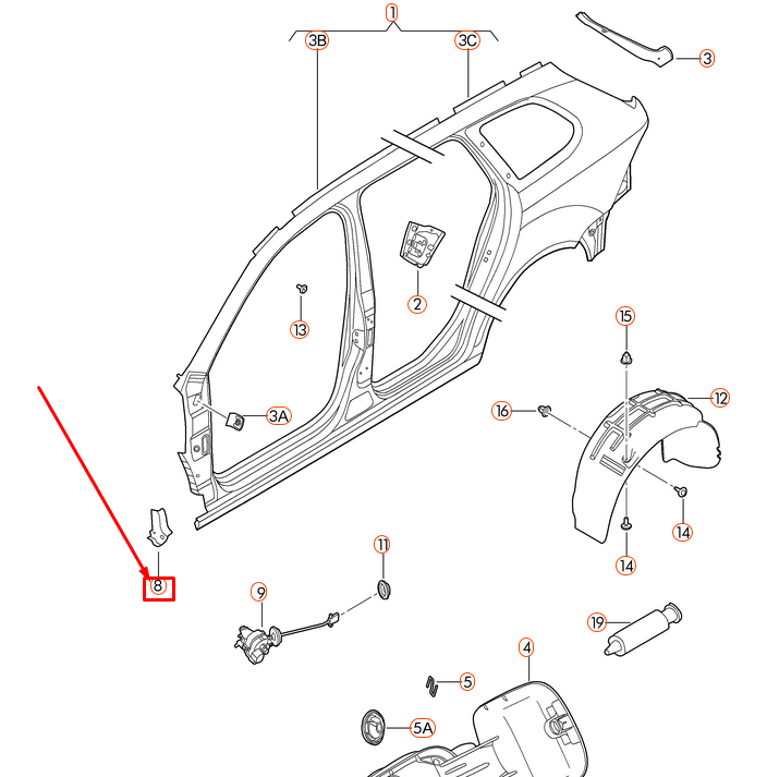 NEW VW GOLF MK6 FRONT RIGHT FILLER PLATE FOR SIDE MEMBER 1K5810416A ORIGINAL