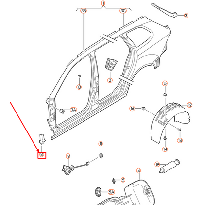 NEW VW GOLF MK6 FRONT RIGHT FILLER PLATE FOR SIDE MEMBER 1K5810416A ORIGINAL