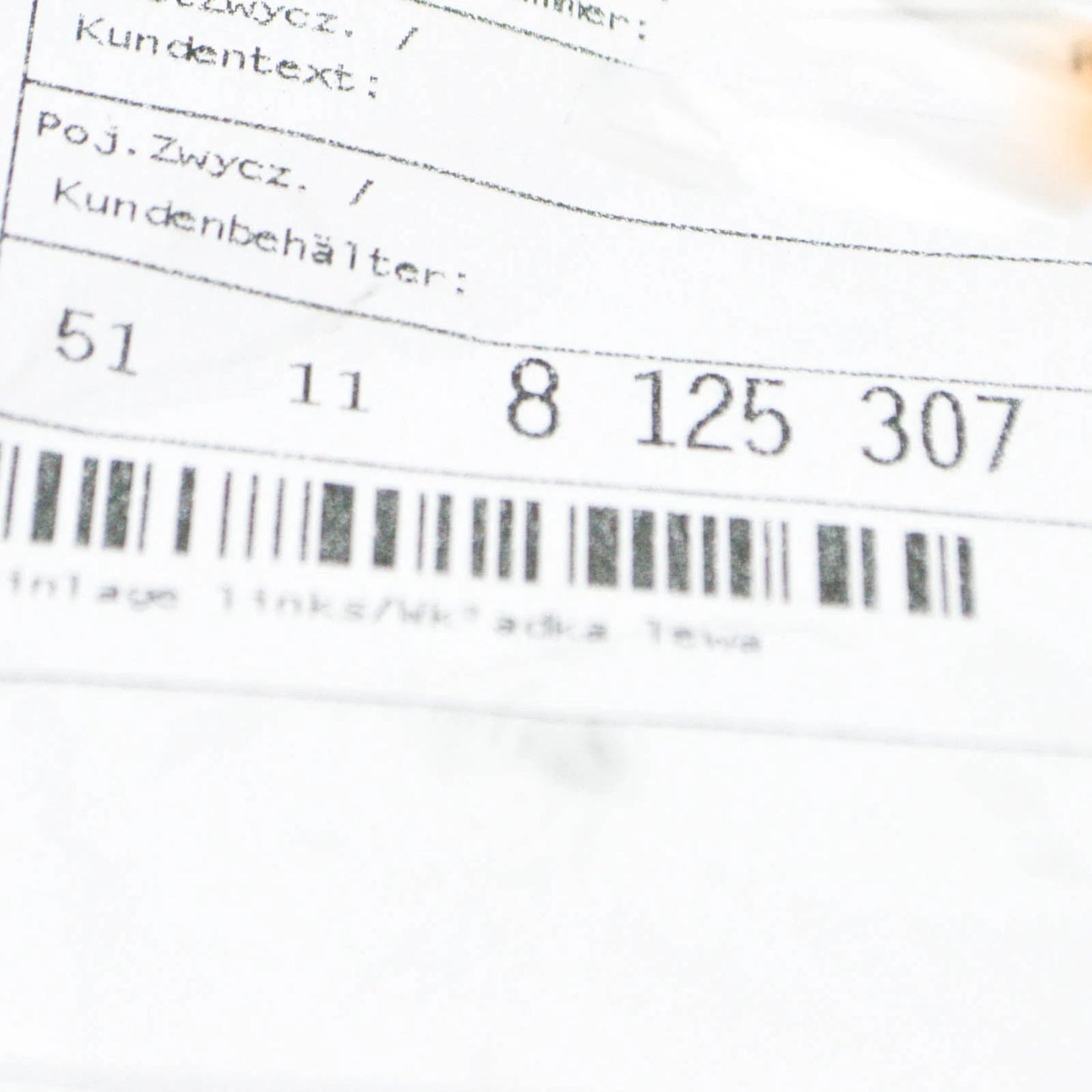 NEW BMW 7 E38 FRONT BUMPER LEFT INSERT 51118125307 8125307 ORIGINAL