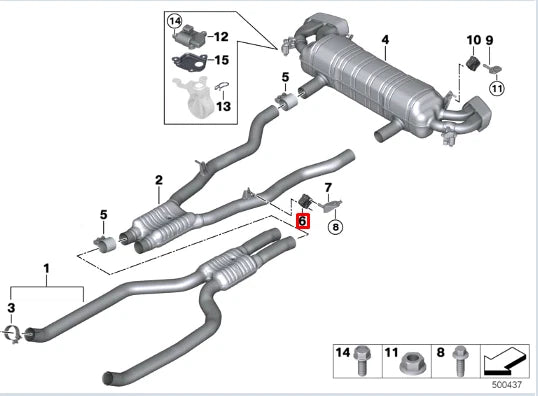 NEW BMW 5 G30 REAR LEFT EXHAUST SILENCER BRACKET 18308599159 ORIGINAL