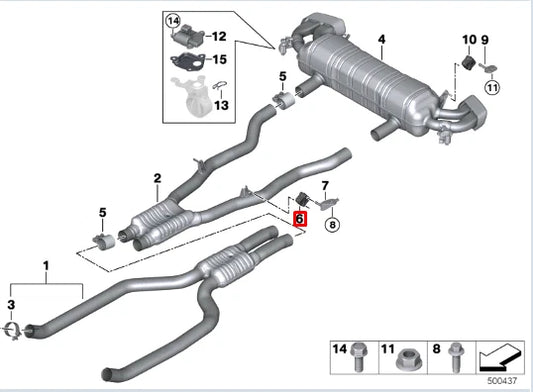 NEW BMW 5 G30 REAR LEFT EXHAUST SILENCER BRACKET 18308599159 ORIGINAL