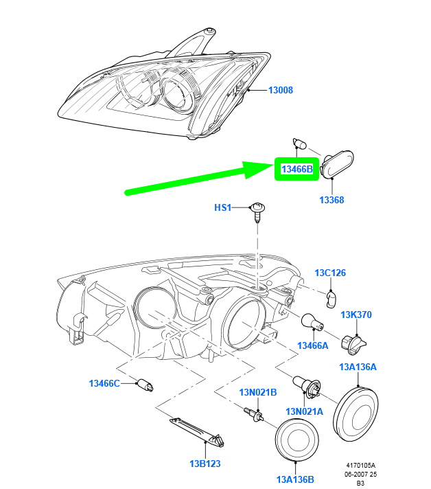 new ford c-max mk1 flasher indicator bulb wy5w amber 5w 4739790 original