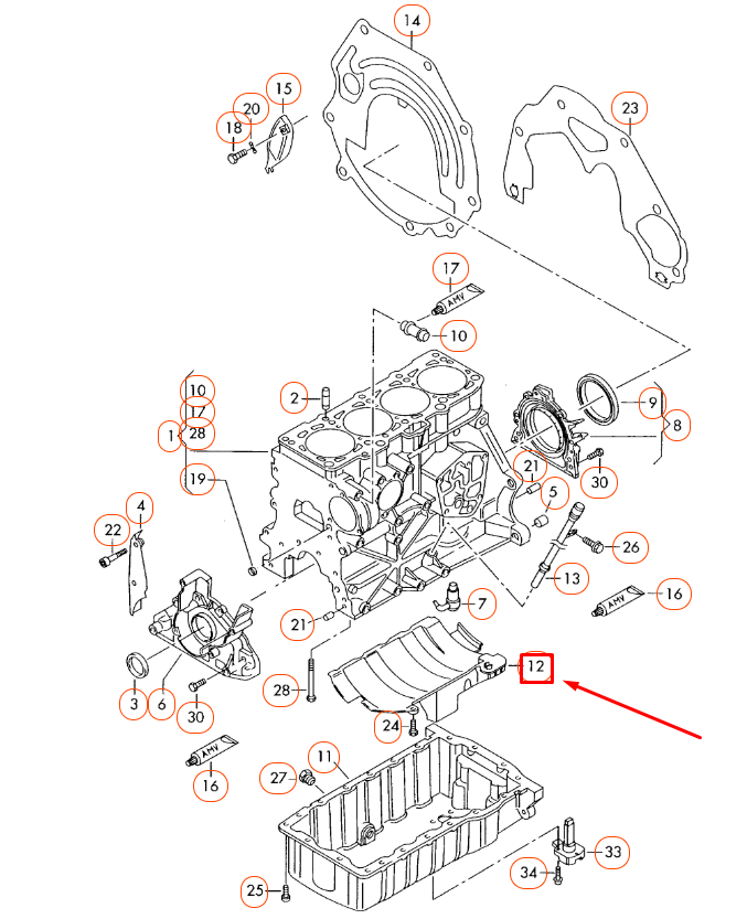 NEW AUDI A3 8P ENGINE OIL SUMP WINDAGE TRAY SURGE LOCK 03G103623A ORIGINAL