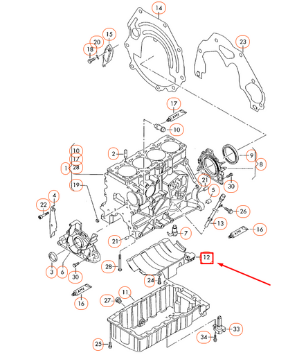 NEW AUDI A3 8P ENGINE OIL SUMP WINDAGE TRAY SURGE LOCK 03G103623A ORIGINAL