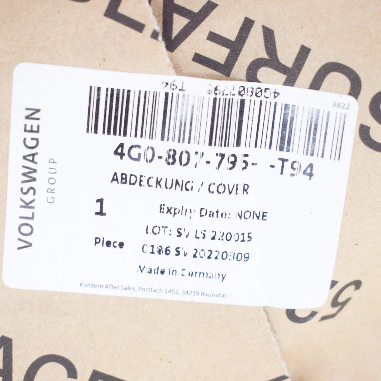 NEW AUDI RS6 C7 FRONT BUMPER LEFT GRILLE COVER TRIM 4G0807795T94 ORIGINAL