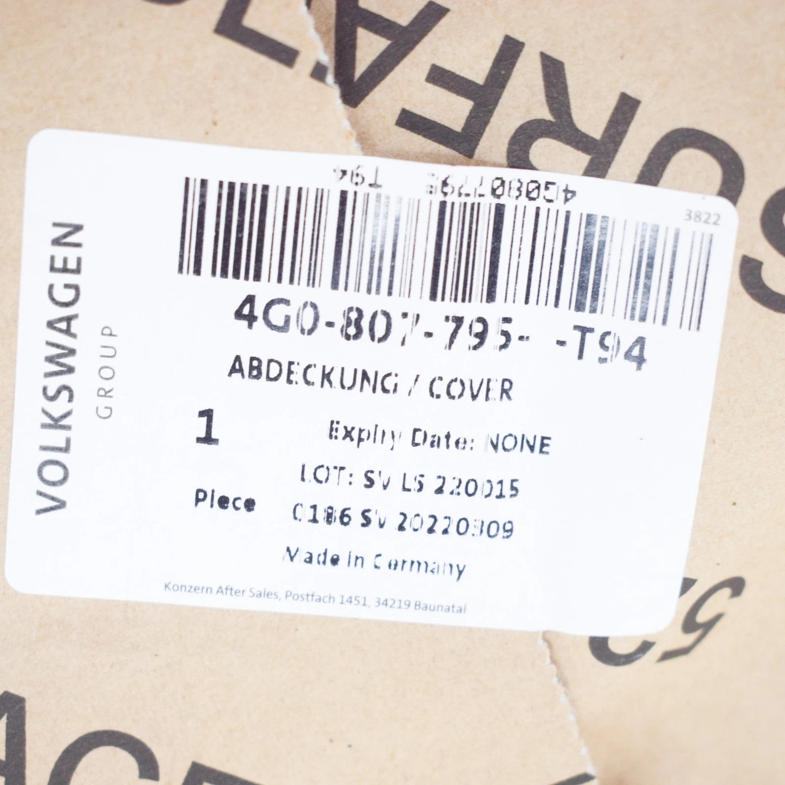 NEW AUDI RS6 C7 FRONT BUMPER LEFT GRILLE COVER TRIM 4G0807795T94 ORIGINAL