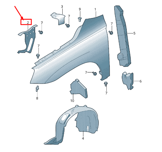 new skoda karoq nu front left fender bracket 57a821167 original