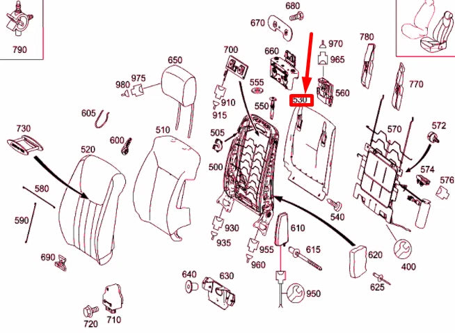 NEW MERCEDES-BENZ ML W164 FRONT SEAT BACKREST FRAME TRIM A25191004398Q38