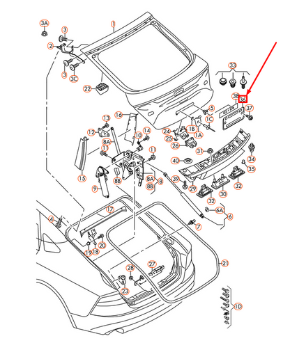 NEW AUDI A7 SPORTBACK 4G8 REAR LICENCE PLATE TRIM 4G88271139B9 ORIGINAL