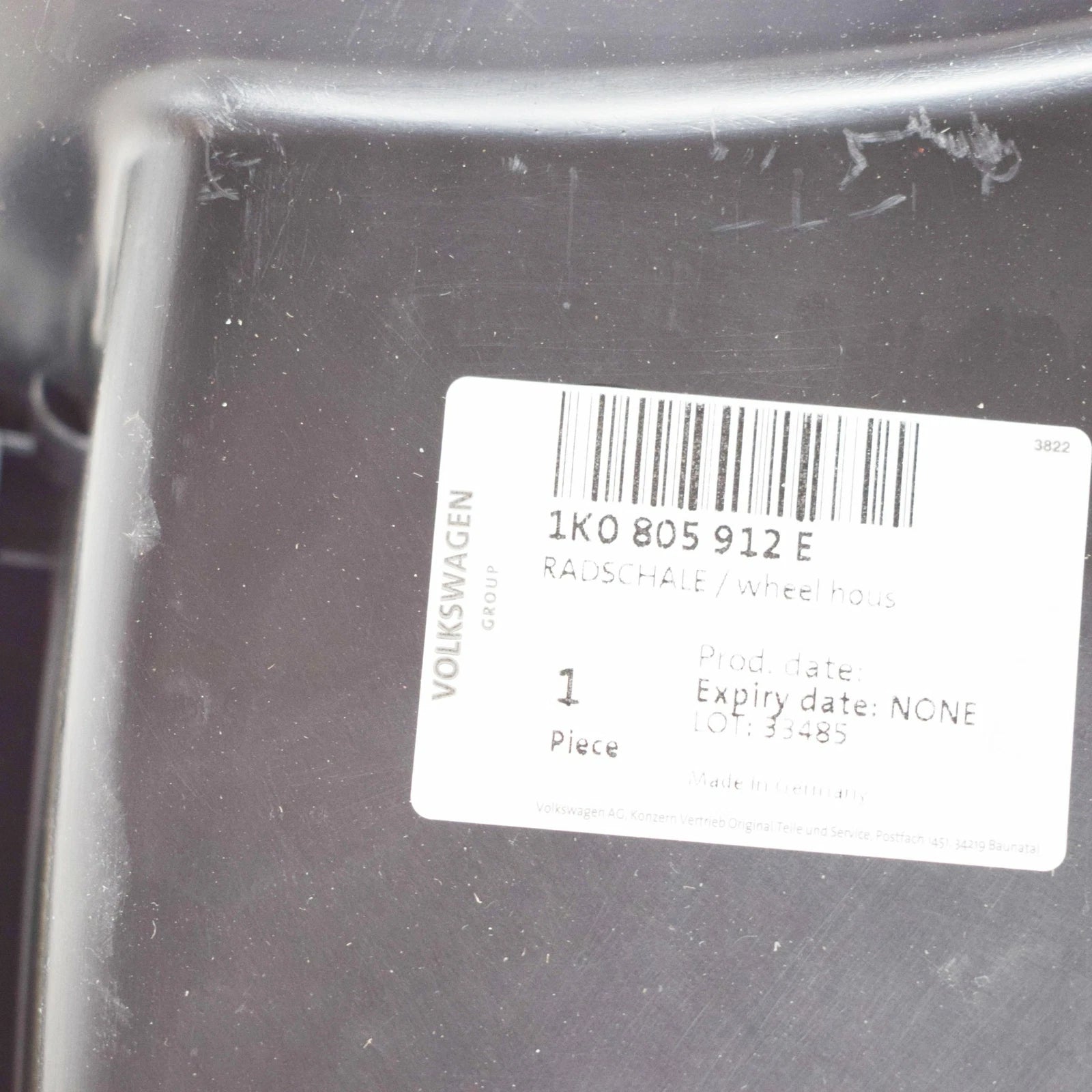 NEW VW JETTA A5 FRONT RIGHT LOWER WHEEL HOUSING LINER 1K0805912E