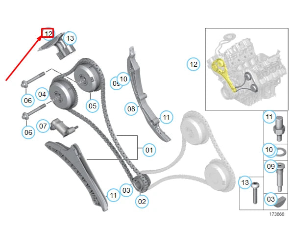 NEW BMW 5 F10 TIMING CHAIN SLIDE RAIL 11317565242 7565242 ORIGINAL