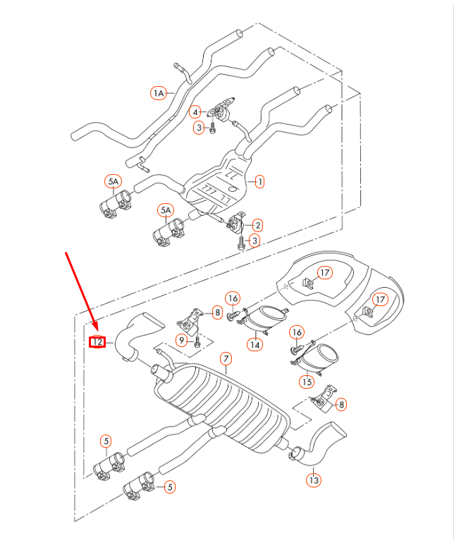 new audi q7 4l left exhaust tail pipe trim 7p6253681p original