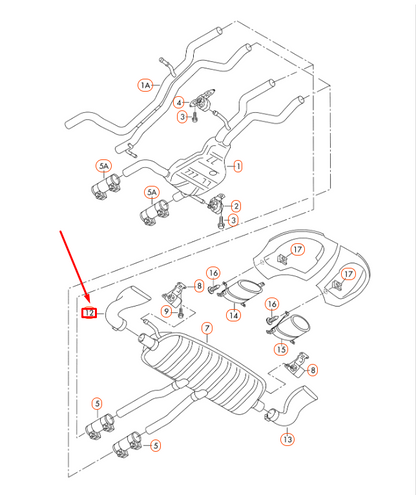 new audi q7 4l left exhaust tail pipe trim 7p6253681p original