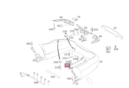 NEW MERCEDES-BENZ CLS C219 REAR BUMPER LEFT MOUNTING RAIL A2198851321 ORIGINAL