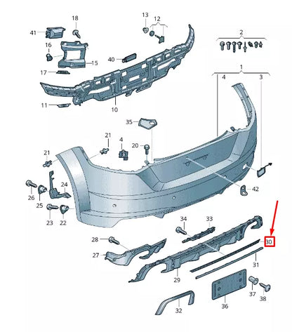 NEW AUDI TT FV REAR BUMPER DIFFUSOR INSERT TRIM 8S0807833B3FZ
