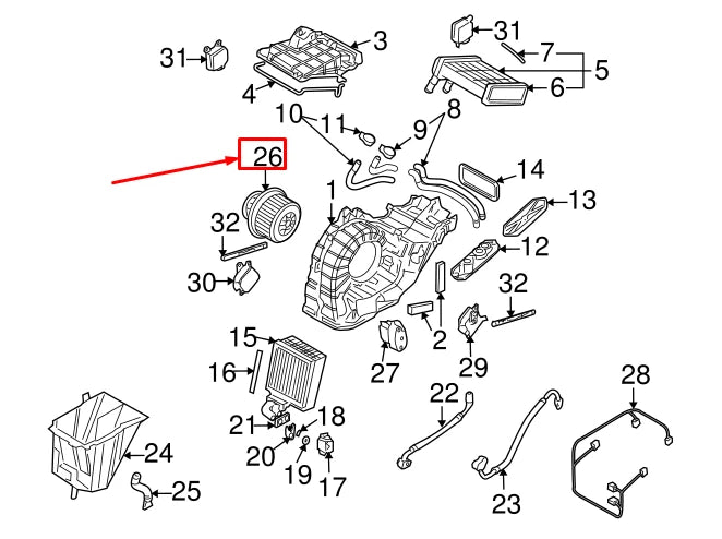 NEW VW SHARAN 7N REAR HVAC BLOWER MOTOR 7E0819021A ORIGINAL