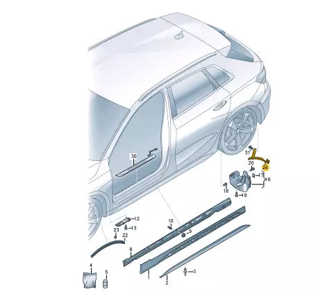 NEW AUDI A3 LIMOUSINE 8Y REAR LEFT WHEEL COVER 8Y0853817 ORIGINAL