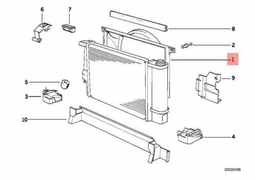 NEW BMW E36 COMPACT COUPE RADIATOR FAN SHROUD 440X328MM 1743454 17111743454