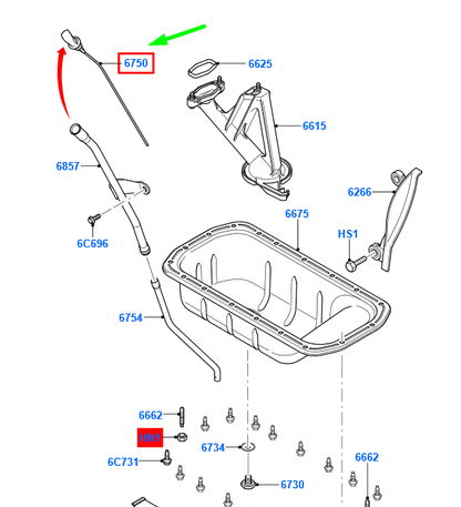 new ford focus mk2 oil dip stick 1695517 9m5q-6750-ca original
