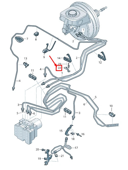 NEW AUDI A6 4A C8 FRONT BRAKE LINE BRACKET 4K0614709