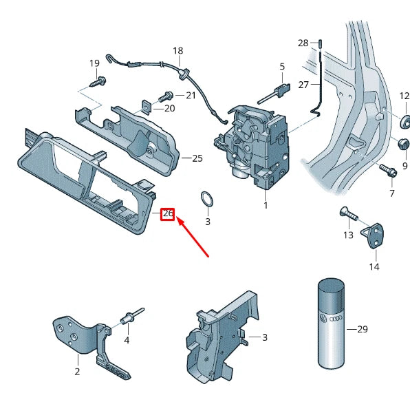 NEW VW CADDY 2K MK3 FRONT LEFT INTERNAL OPENING HANDLE LHD 2K1837113B9B9