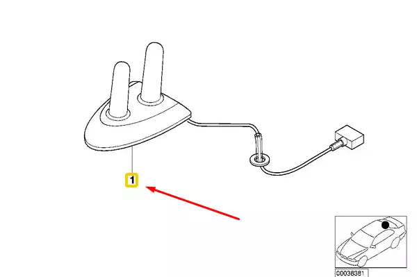 NEW BMW 7 E38 DOUBLE PHONE ANTENNA 84536908849 6908849 ORIGINAL