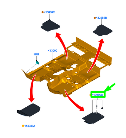 new ford ranger t6 mk1 front right floor mat rhd 2333921 original