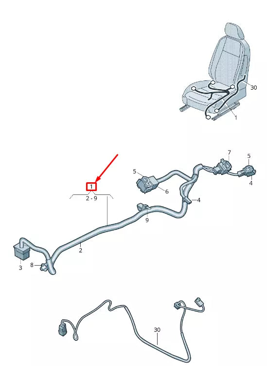 NEW VOLKSWAGEN T-ROC A11 FRONT RIGHT SEAT CABLE HARNESS RHD 5NC971392A