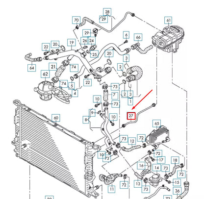 NEW AUDI A6 C7 FRONT LEFT COOLING BREATHER LINE 4G0121081EJ ORIGINAL
