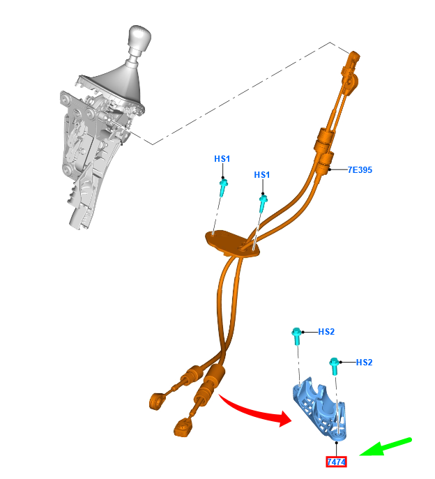 new ford transit custom mk1 selector lever control cable bracket 2361382