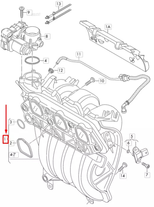 NEW VOLKSWAGEN UP INTAKE MANIFOLD 04C133201Q ORIGINAL