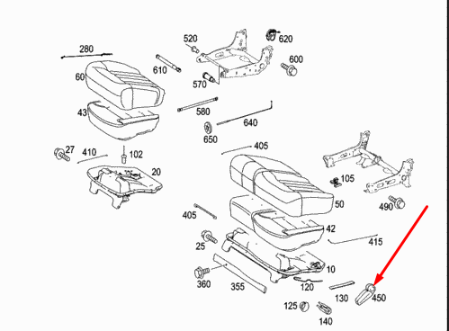 NEW MB GL-CLASS X164 REAR RIGHT SEAT RELEASE HANDLE A16492012649051 2011