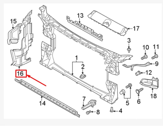 NEW AUDI A5 8W6 RADIATOR RIGHT AIR DUCT 8W6121284AF ORIGINAL
