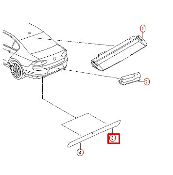 NEW VOLKSWAGEN PASSAT B8 REAR RIGHT BUMPER INNER REFLECTOR 3G0945104A