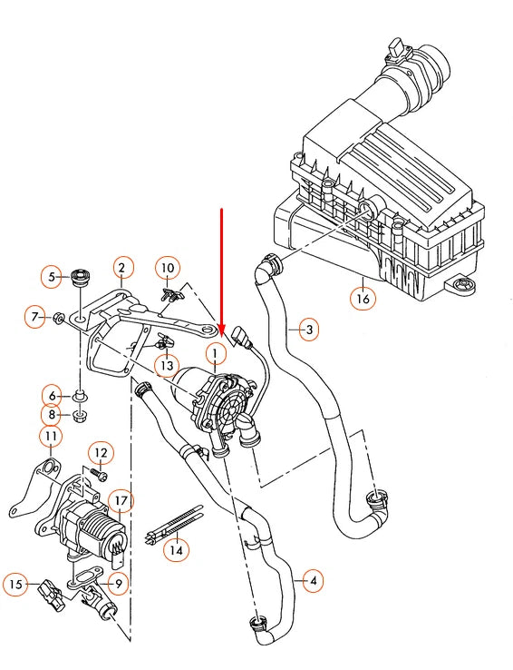 NEW AUDI A3 8P SECONDARY AIR PUMP 07K959253A ORIGINAL