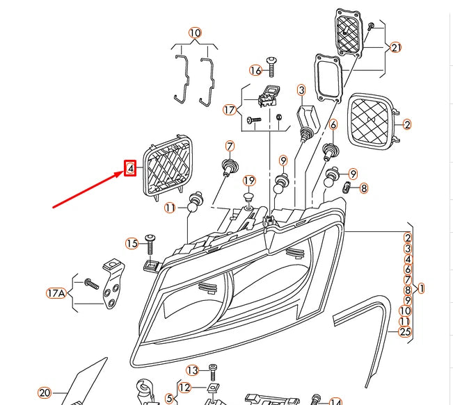 NEW AUDI Q5 8R HEADLIGHT INNER CAP COVER CAP 8R0941159 ORIGINAL