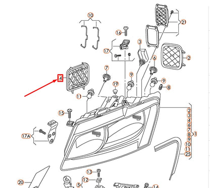 NEW AUDI Q5 8R HEADLIGHT INNER CAP COVER CAP 8R0941159 ORIGINAL